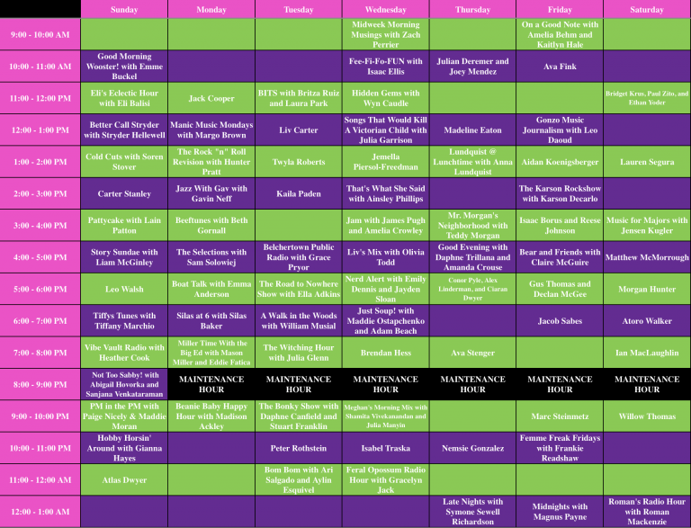 Fall 2024 Programming Guide
